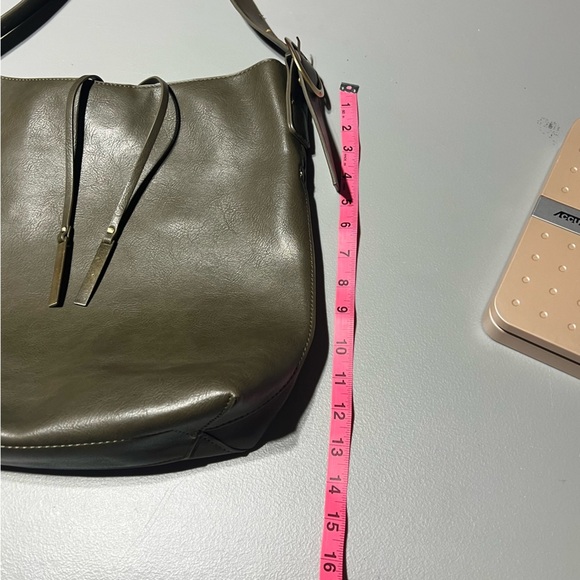 Joy Susan Olive Haze Jillian Hobo Vegan Leather Shoulder Bag Boho Minimalist - Picture 10 of 11